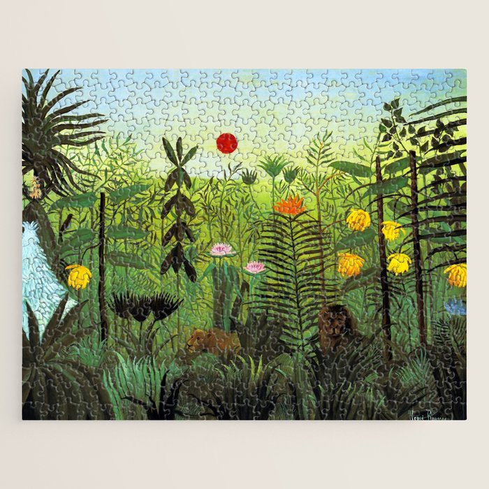 Henri Rousseau "Exotic Landscape With Lion And Lioness In Africa" Jigsaw Puzzle