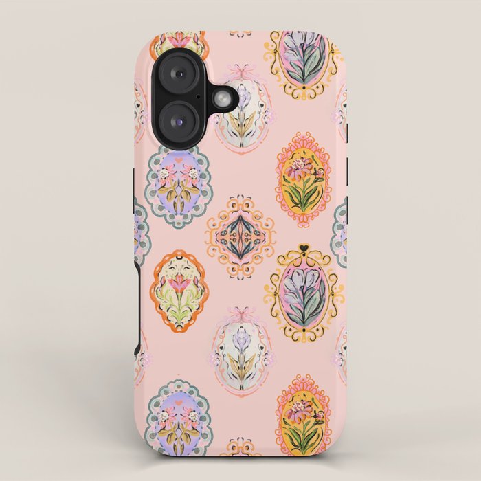 Enchanting Victorian Floral Frame: A Burst Of Color And Elegance Iphone Case
