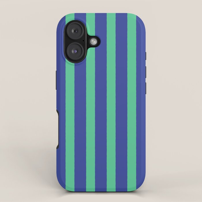 Simple Stripes Pattern - Navy Green Iphone Case