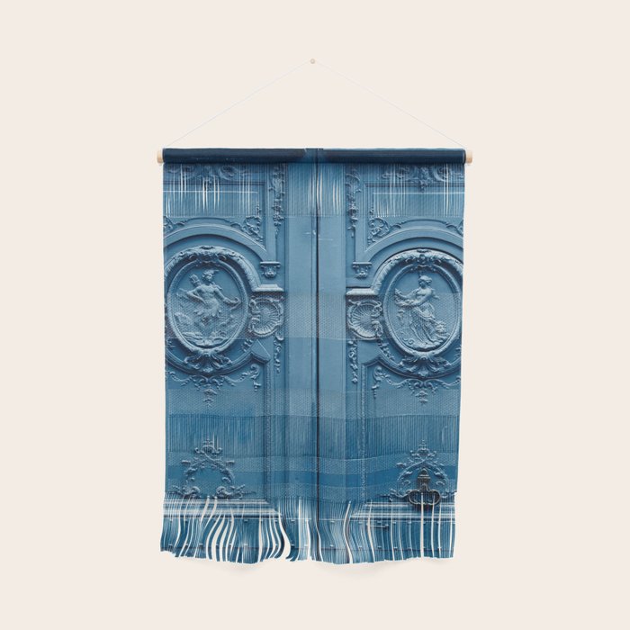 Classic Blue Door In Paris, Architecture Photography Wall Hanging