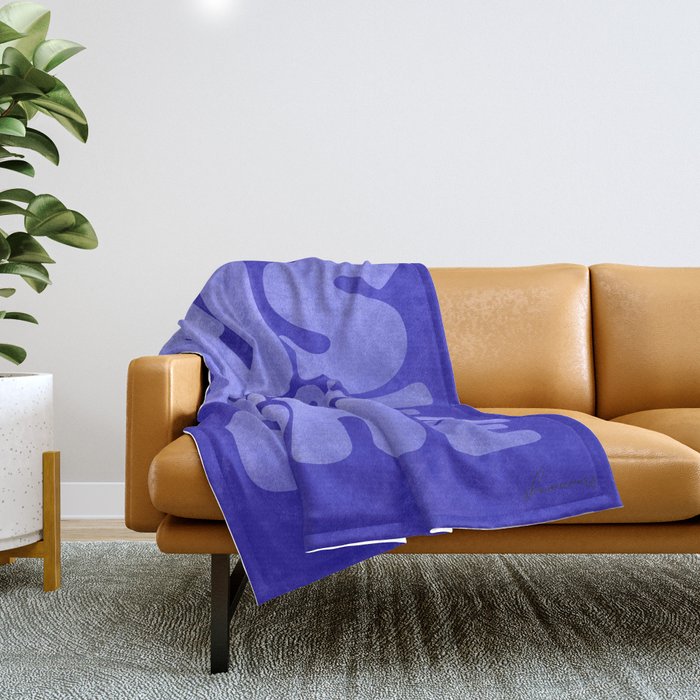 Rise And Shine - Blue Typography Throw Blanket