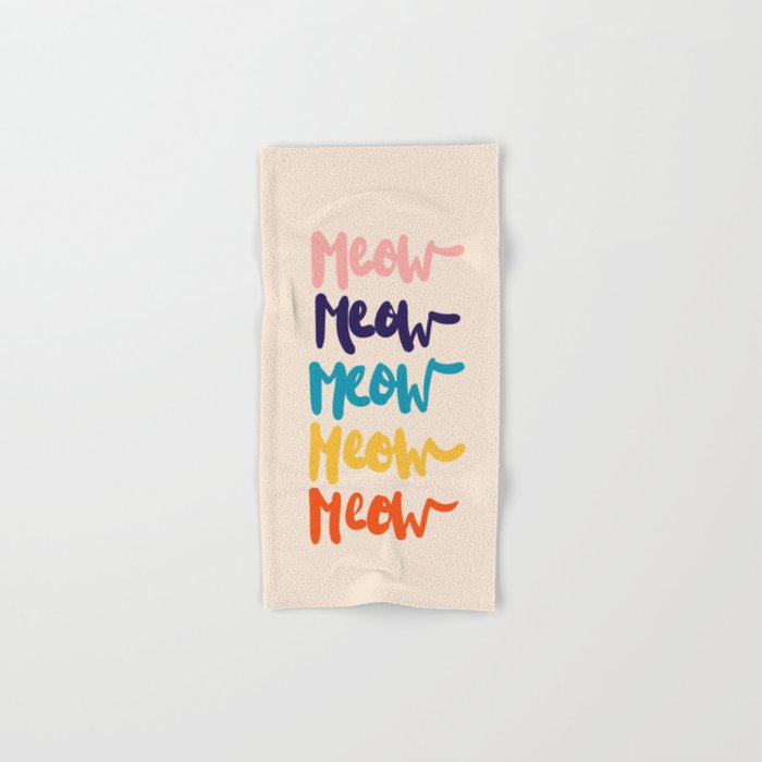 Meow Meow Says The Cat - Typography Bath Towel