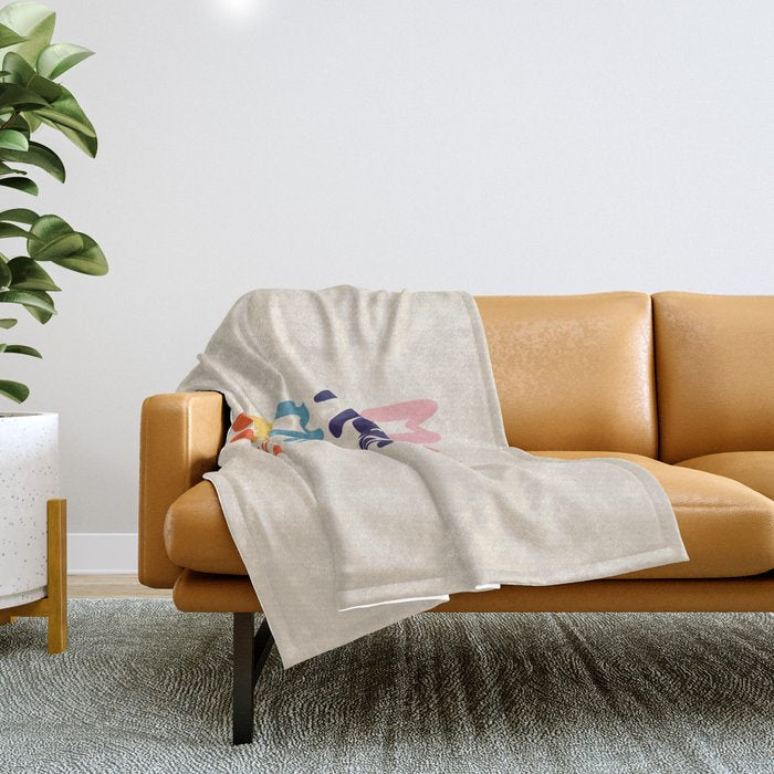 Meow Meow Says The Cat - Typography Throw Blanket