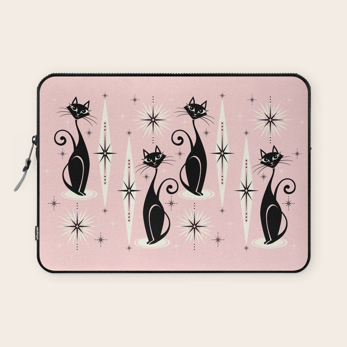 Mid Century Meow Retro Atomic Cats ©Studioxtine Laptop Sleeve