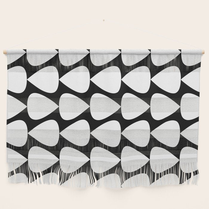 Plectrum Pattern In White And Black Wall Hanging