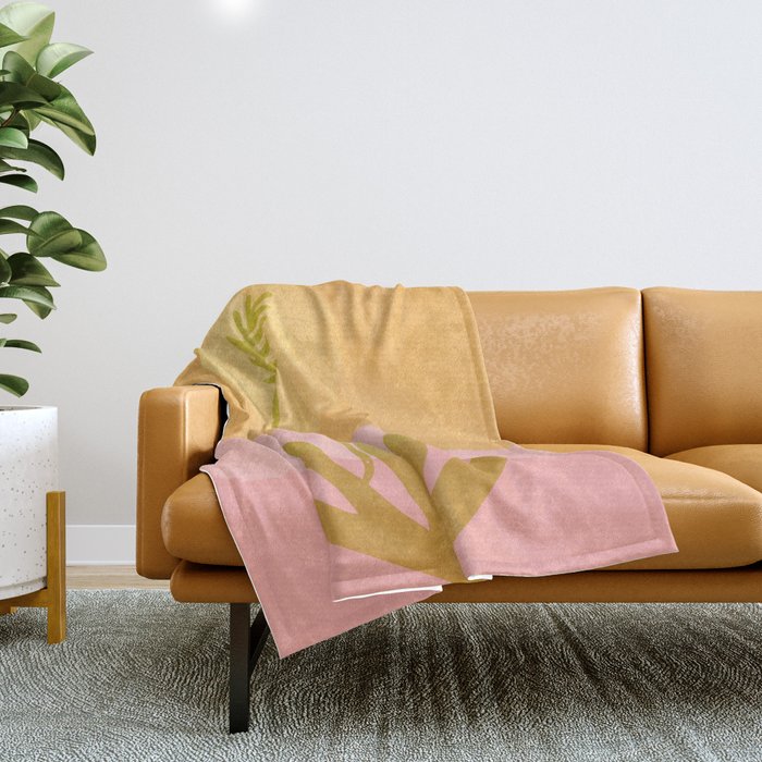Golden Agave Desert Landscape Throw Blanket
