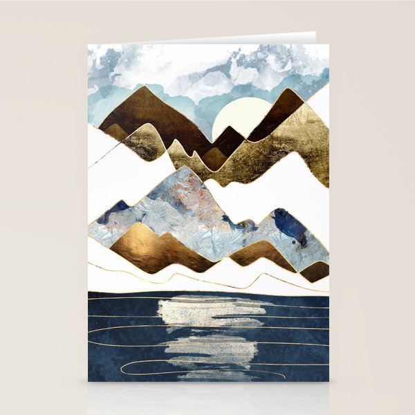 Minimal Abstract Mountains Stationery Card
