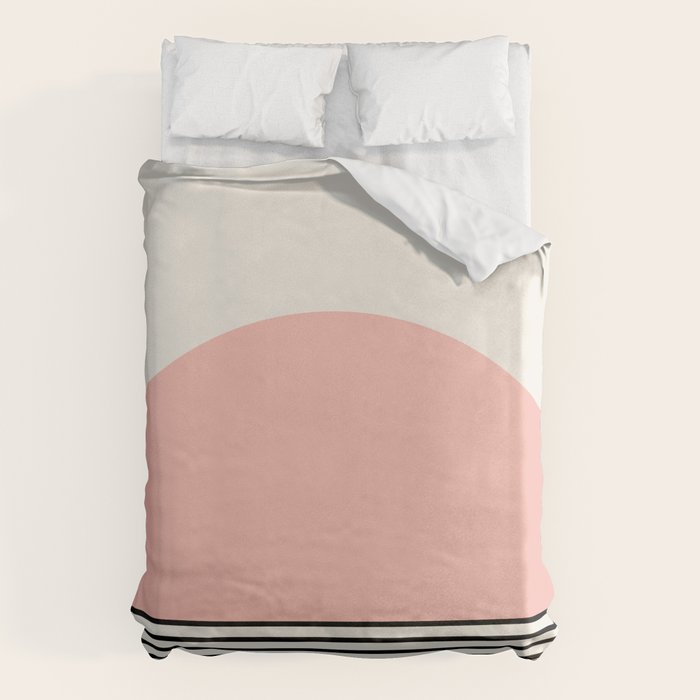 Sunrise Sunset Ii - Pink Black Duvet Cover