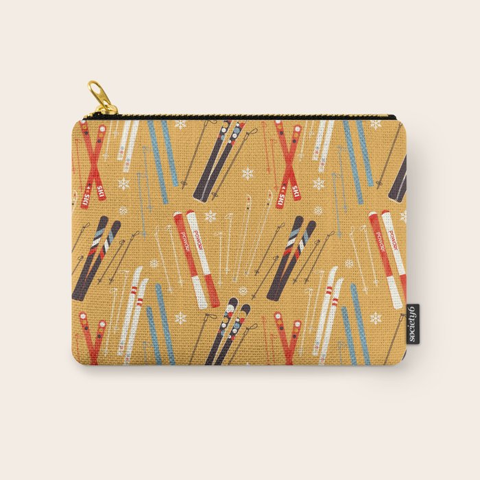 Bright Retro Ski Pattern Carry All Pouch