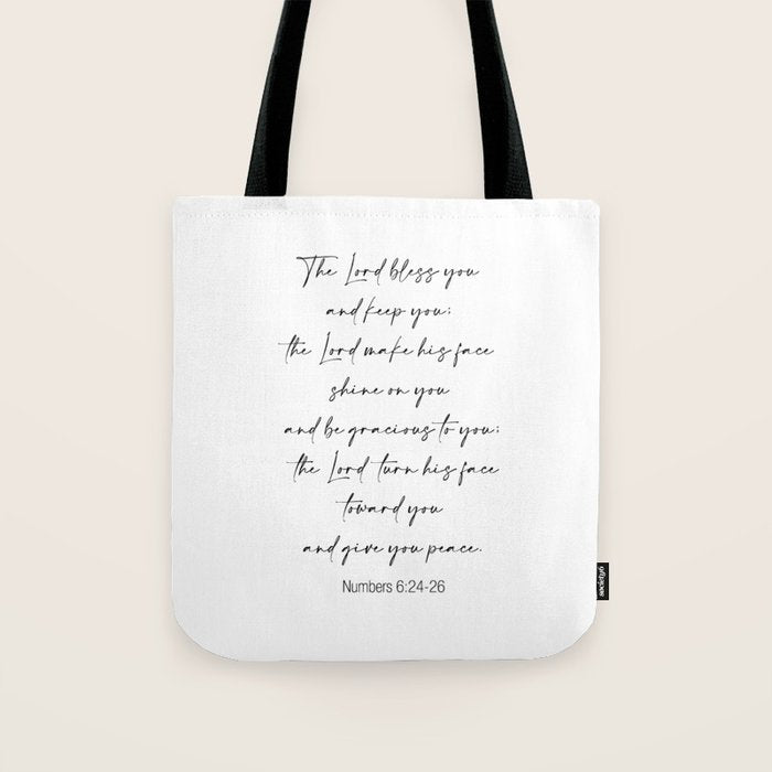 The Lord Bless You  - Numbers 6:24-26 Tote Bag