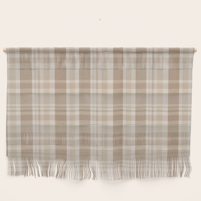 Plaid Prints, Brown And Beige Wall Hanging