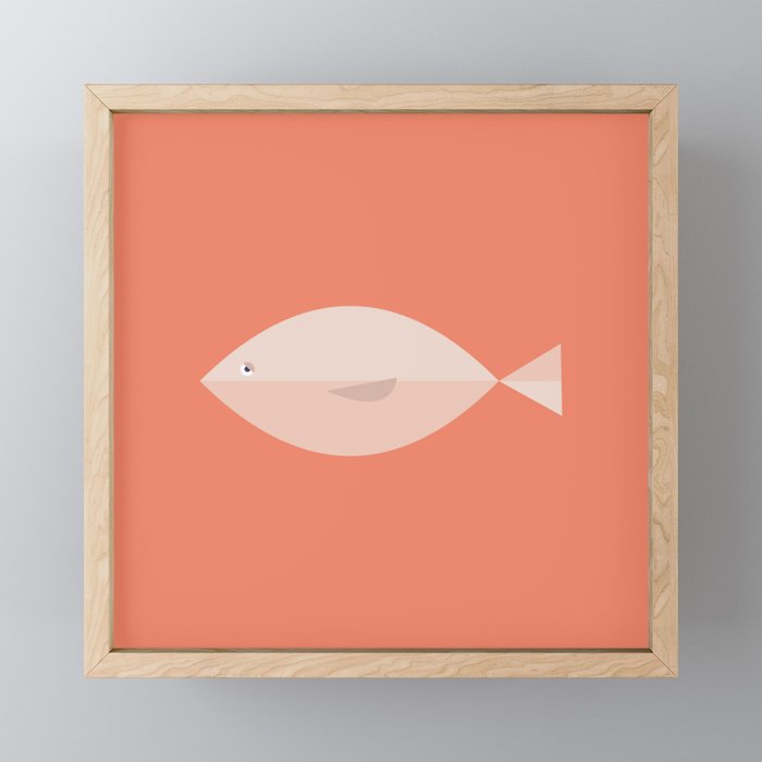 Sleepy Fish In Coral Blush Mini Art Print