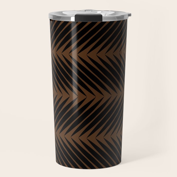 Palm Leaf Pattern - Dark Earthy Travel Mug