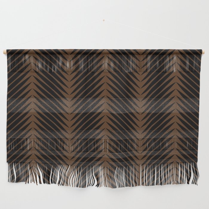 Palm Leaf Pattern - Dark Earthy Wall Hanging