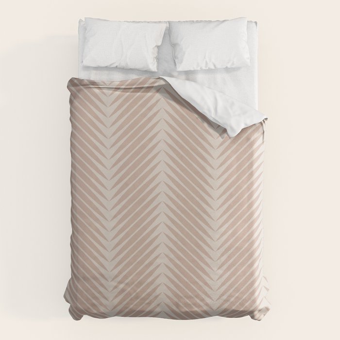 Palm Leaf Pattern - Neutral Beige Duvet Cover
