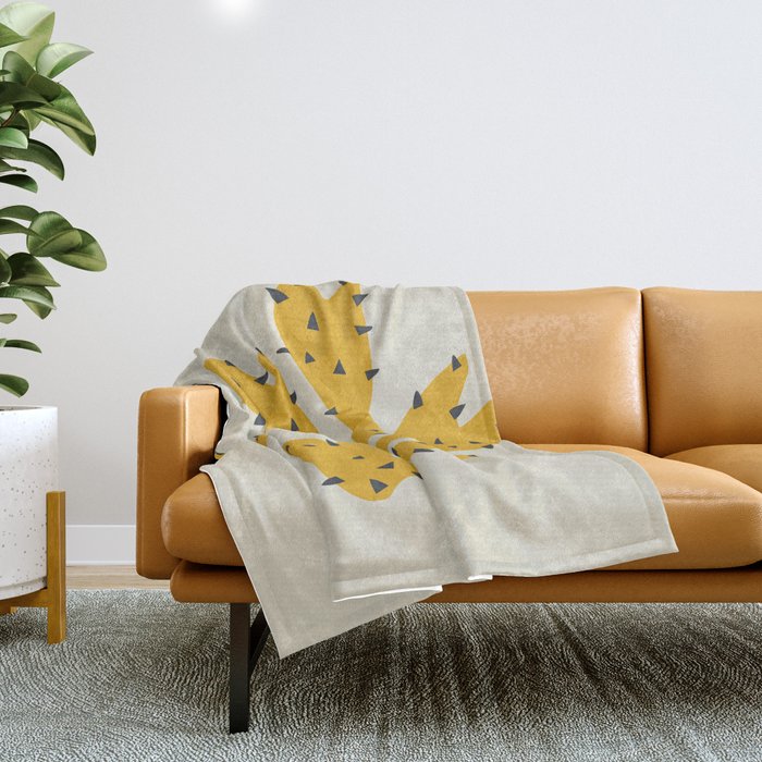 Matisse Inspired Yellow Shape Throw Blanket
