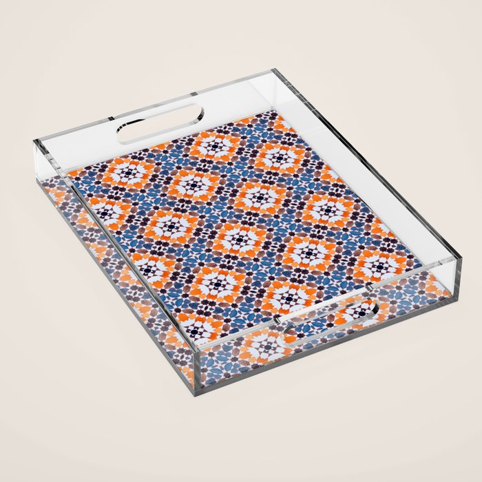 Moroccan Tile - Blue Mosaic Acrylic Tray