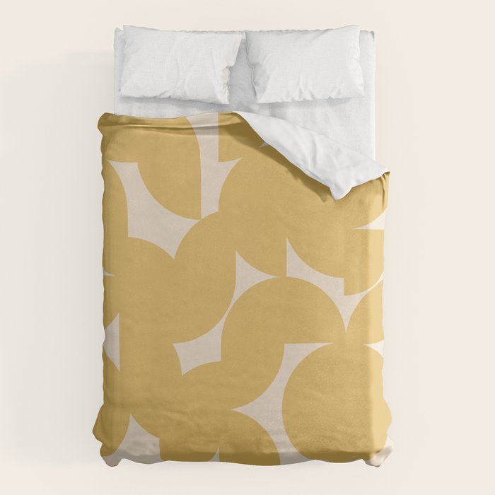 Contemporary Geometric Shapes - Orange Duvet Cover
