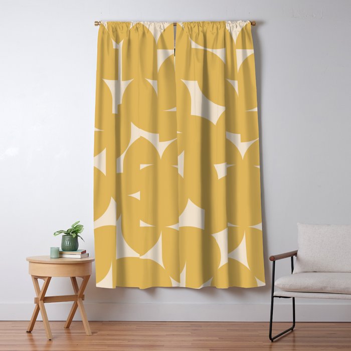 Contemporary Geometric Shapes - Orange Window Curtain