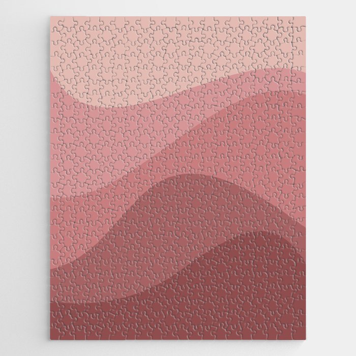 Abstract Color Waves - Pink Tones Jigsaw Puzzle