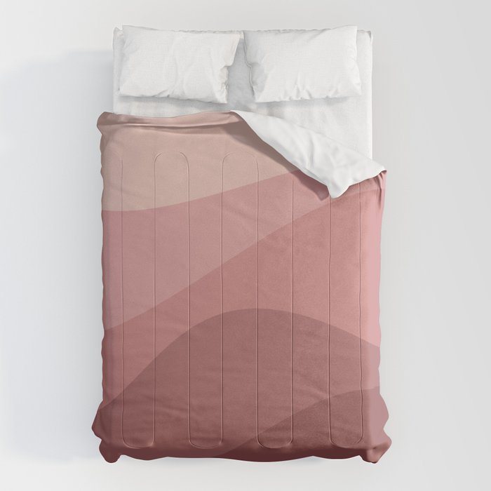 Abstract Color Waves - Pink Tones Comforter