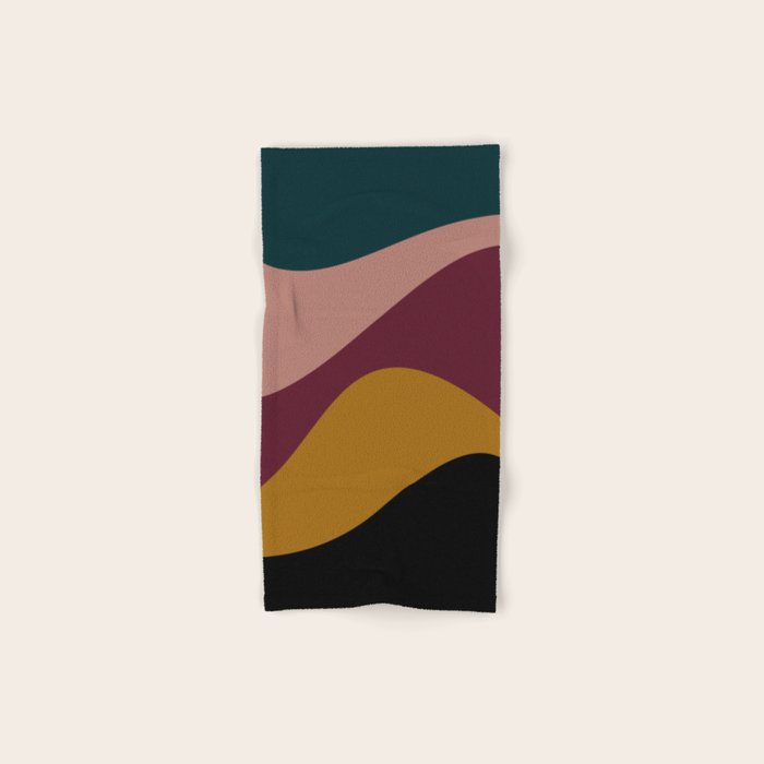 Abstract Color Waves - Bold Retro Bath Towel