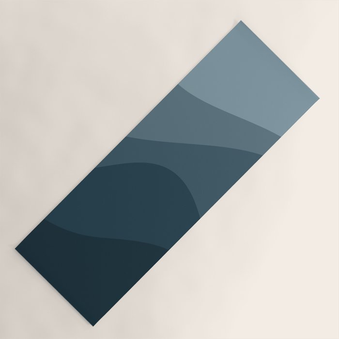 Abstract Color Waves - Blue Tones Yoga Mat