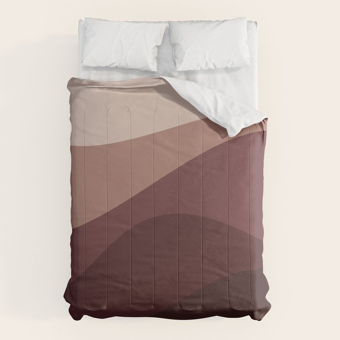 Abstract Color Waves Vi Neutral Red Tones Comforter