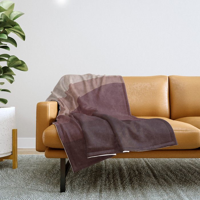Abstract Color Waves Vi Neutral Red Tones Throw Blanket