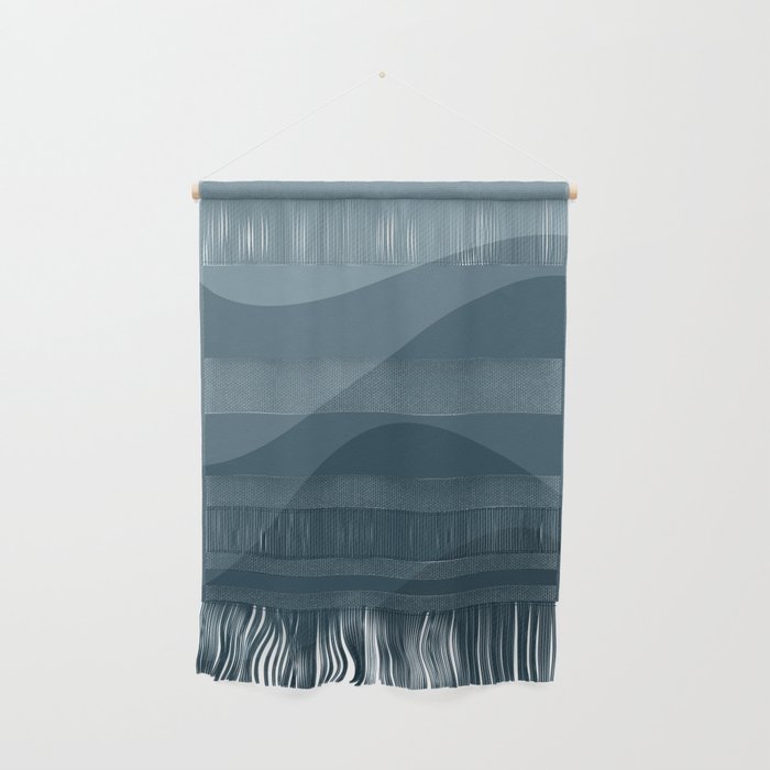 Abstract Color Waves - Blue Tones Wall Hanging