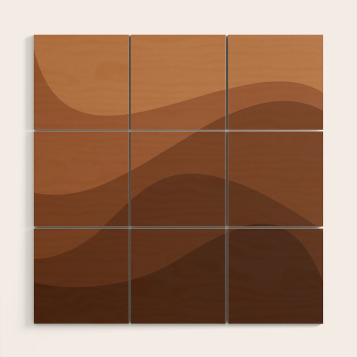 Abstract Color Waves - Desert Tones Wood Wall Art