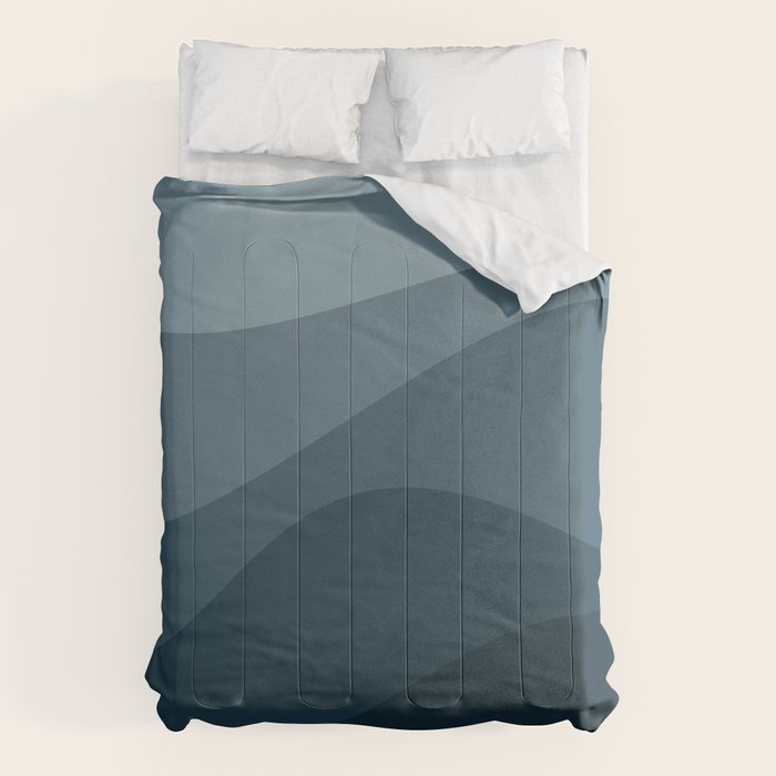 Abstract Color Waves - Blue Tones Comforter