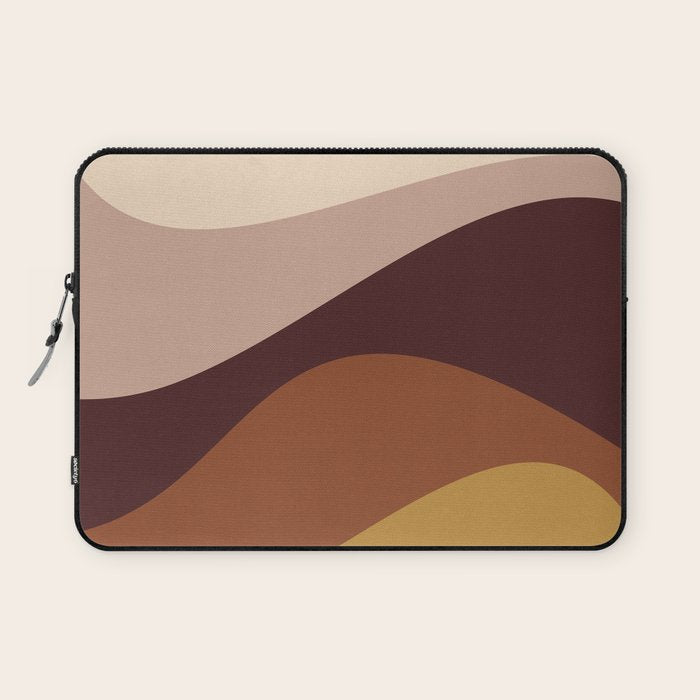 Abstract Color Waves Iii Desert Tones Laptop Sleeve