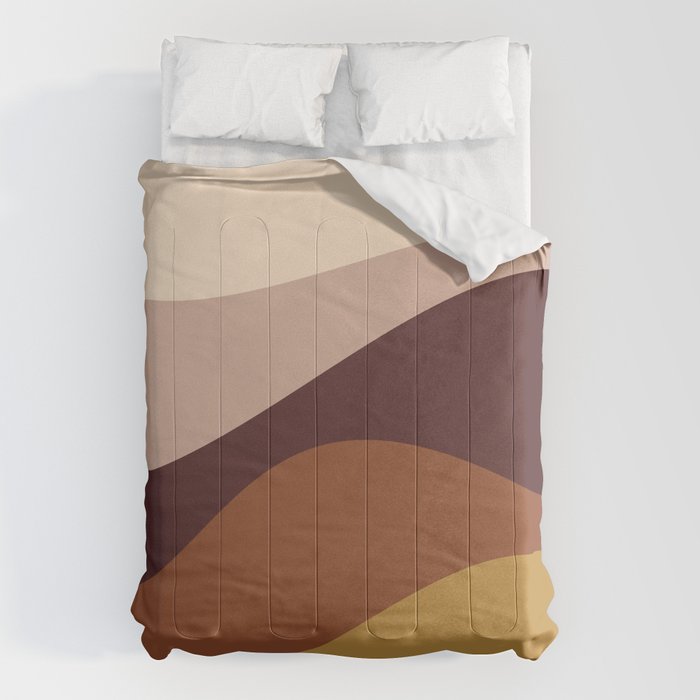 Abstract Color Waves Iii Desert Tones Comforter