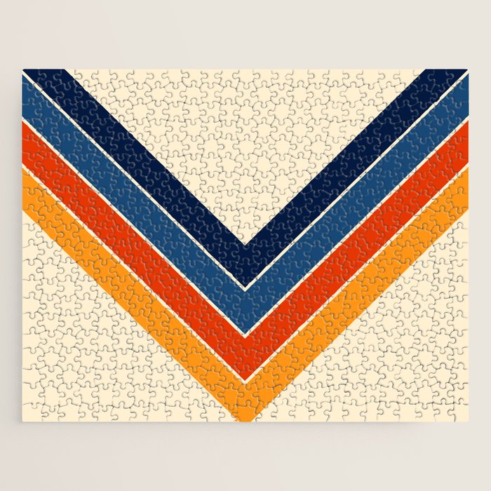 Colorful V Shape Retro Stripes Chilseongsin Jigsaw Puzzle