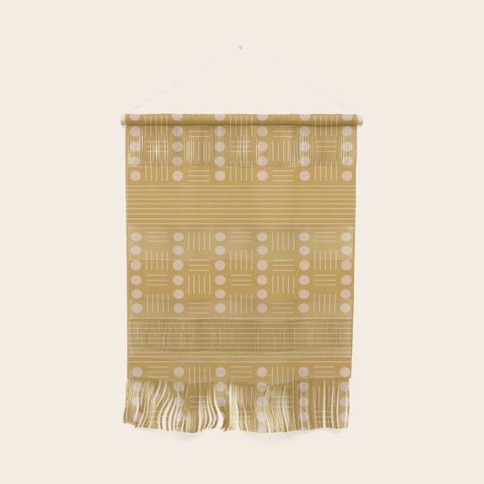Lines And Circle In Mustard Wall Hanging