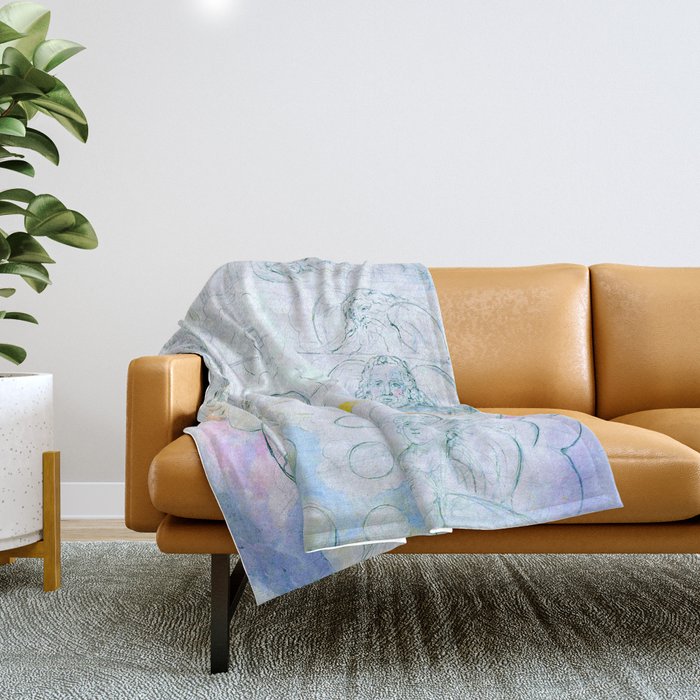 William Blake "Illustrations To Dante'S Divine Comedy - The Vision Of The Deity" Throw Blanket