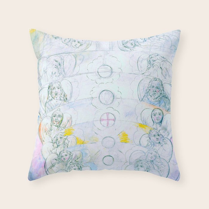 William Blake "Illustrations To Dante'S Divine Comedy - The Vision Of The Deity" Throw Pillow