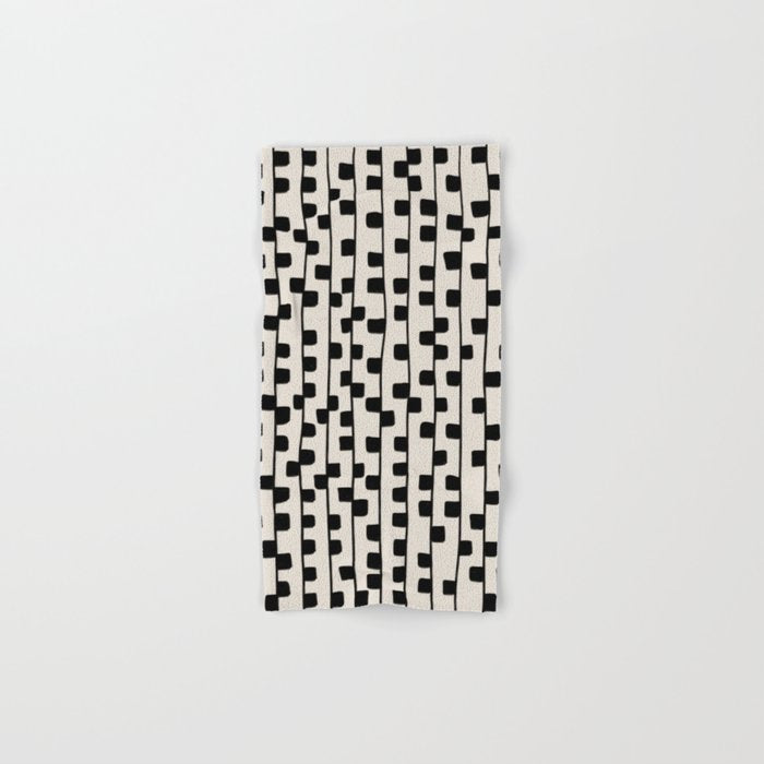 Squares / Black & White Pattern Bath Towel
