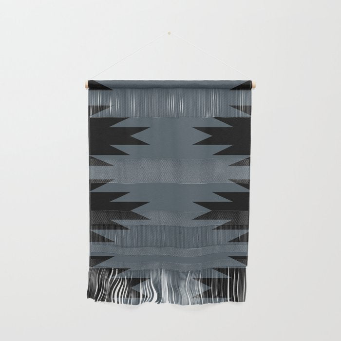 Geometric Southwestern Minimalism - Neutral Blue Wall Hanging