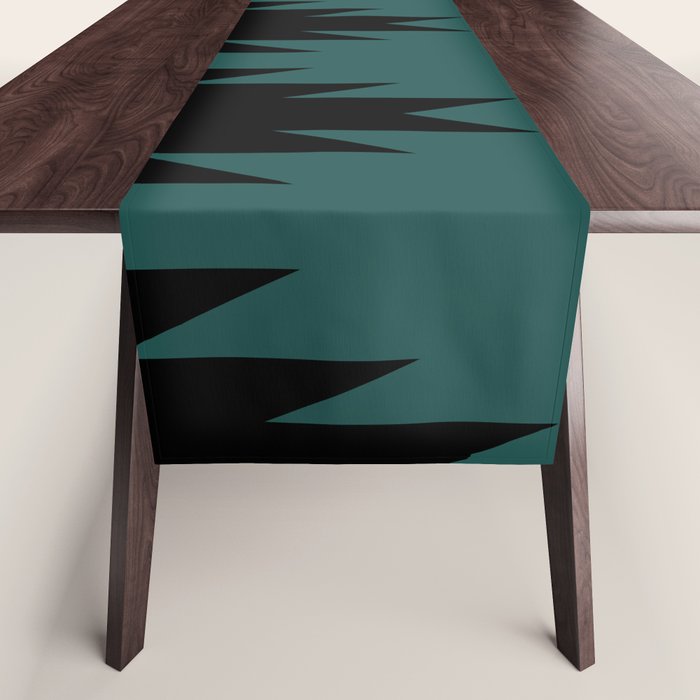 Geometric Southwestern Minimalism - Teal Green Table Runner