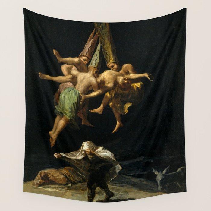 Francisco Goya "Witches' Flight Also Known As Witches In Flight Or Witch" Wall Tapestry