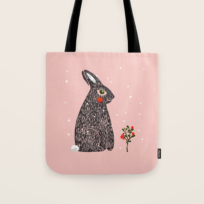 Christmas Rabbit - Illustration Tote Bag