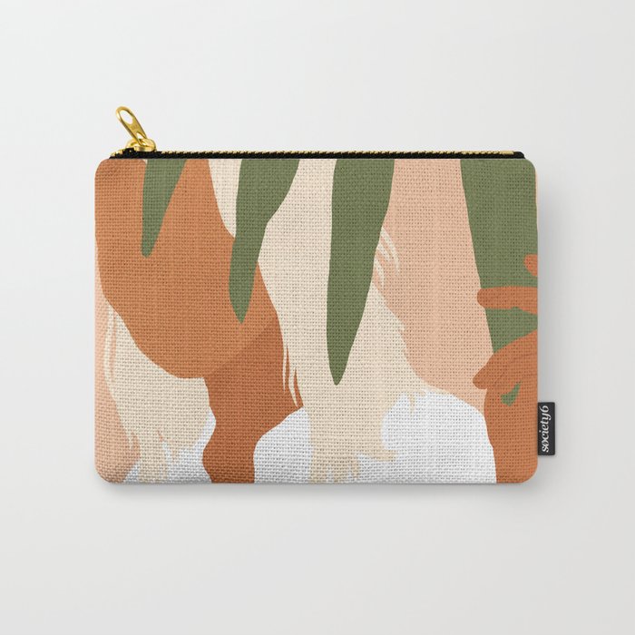 Musafir | Traveler Feminism Woman Of Color In White Shirt | Palm Tropical Minimal Bohemian Fashion  Carry All Pouch