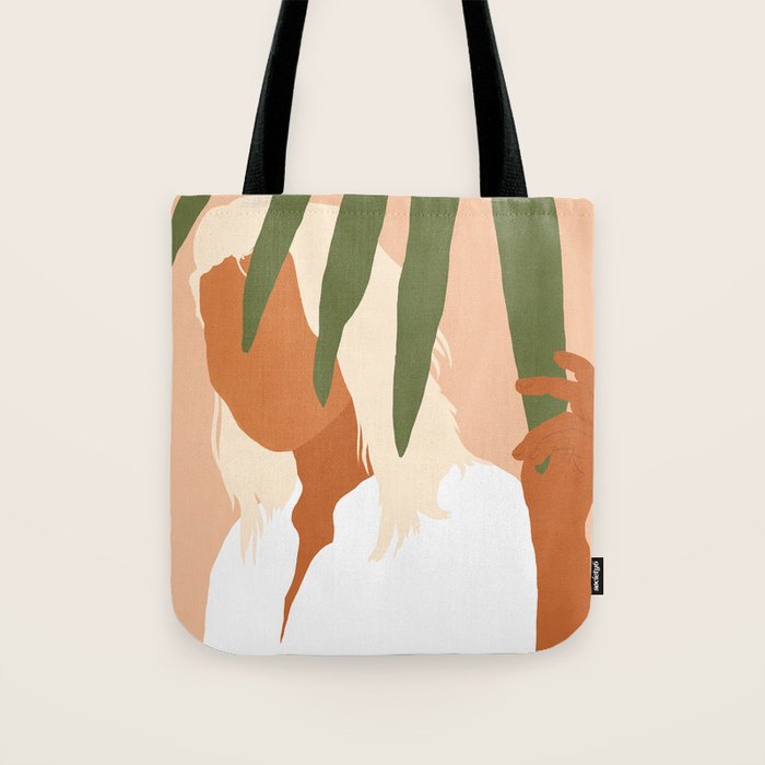 Musafir | Traveler Feminism Woman Of Color In White Shirt | Palm Tropical Minimal Bohemian Fashion  Tote Bag