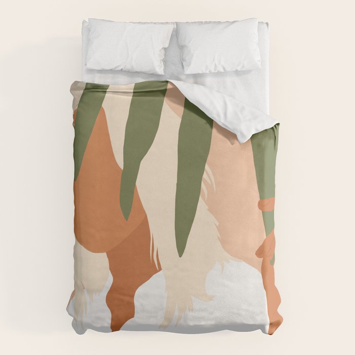 Musafir | Traveler Feminism Woman Of Color In White Shirt | Palm Tropical Minimal Bohemian Fashion  Duvet Cover