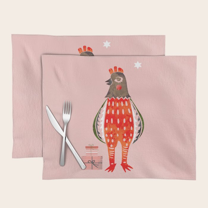 Christmas Chicken - Illustration Placemat