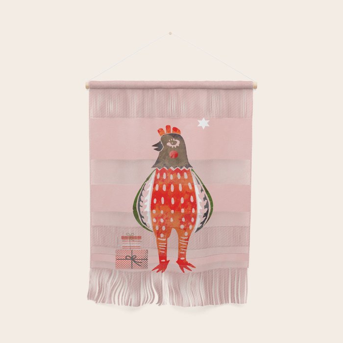 Christmas Chicken - Illustration Wall Hanging
