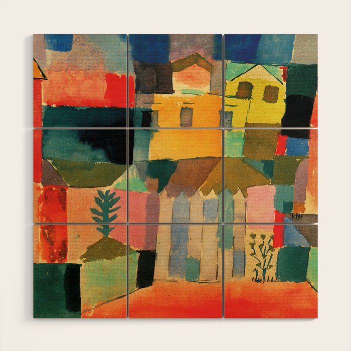 Paul Klee "Houses On The Sea 1914" Wood Wall Art