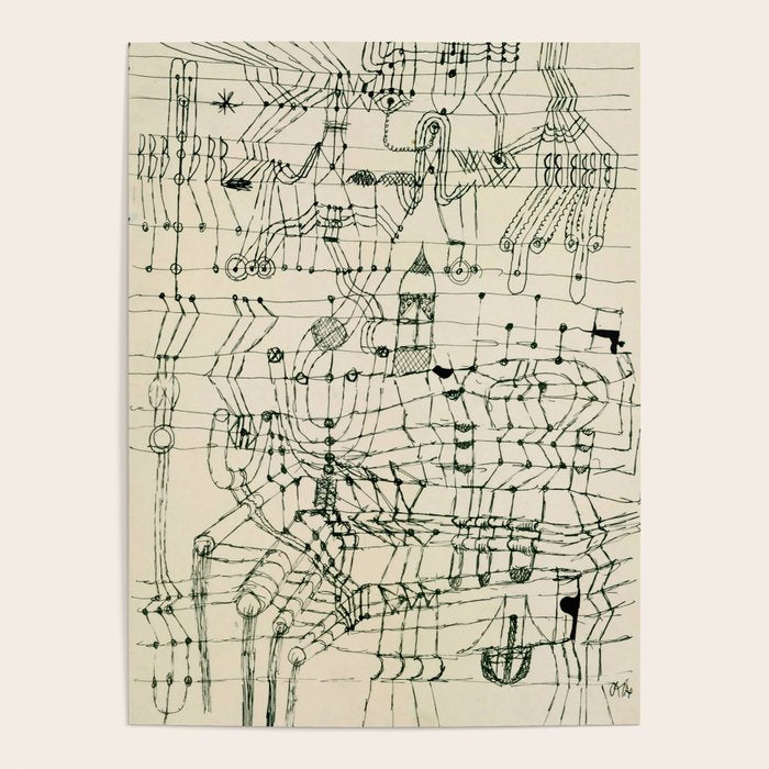 Paul Klee "Drawing Knotted In The Manner Of A Net" Poster